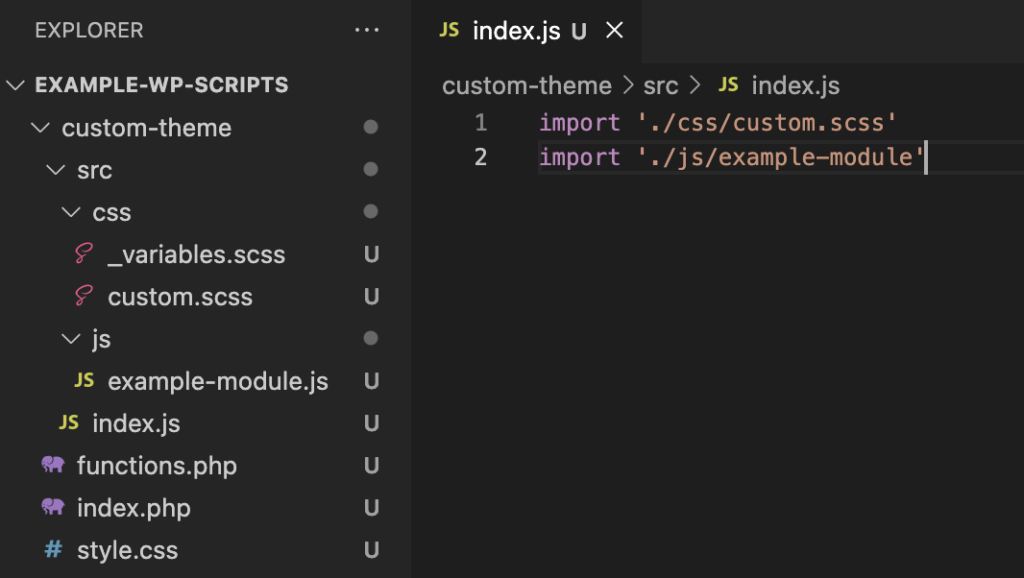 an boilerplate starter wordpress theme for custom block development